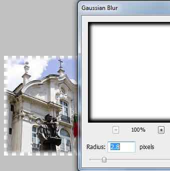 borda de gradiente (Gaussian Blur) em torno de uma imagem usando o photoshop