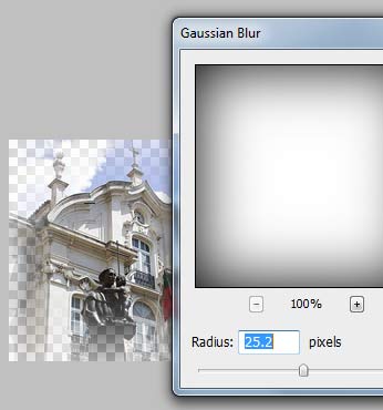 Gradual fade boarder Gaussian blur photoshop