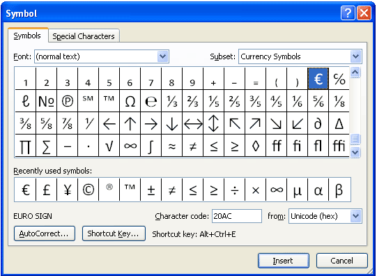 symbol word